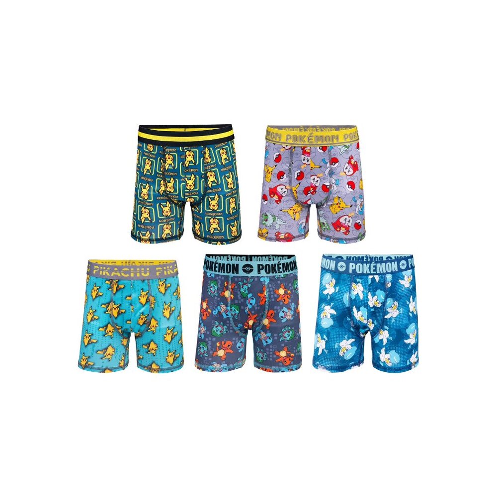 Pokemon Boys Athletic Boxer Brief Character Underwear 5-Pack Size Small 6-7